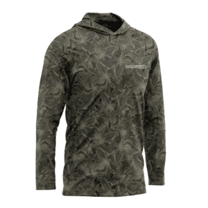 Camouflage long-sleeve hoodie with logo.